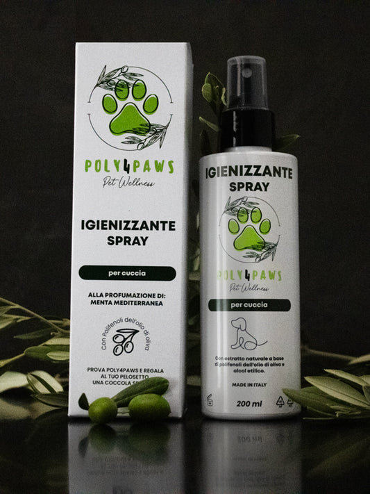 Igienizzante cuccia spray poly4paws: pulizia profonda, freschezza prolungata e protezione immediata per il letto del tuo amico a quattro zampe, per una cuccia sempre accogliente