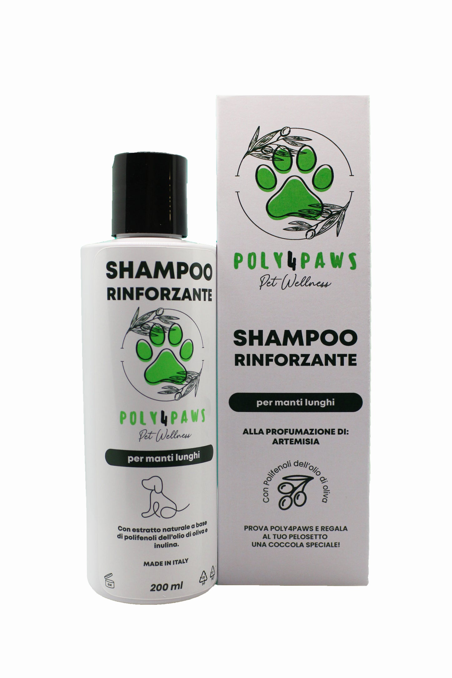 Shampoo Manto Lungo Poly4Paws: Nutrimento Profondo e Brillantezza Impareggiabile con un principio attivo naturale &nbsp;e unico – alla profumazione di Acquagrumata